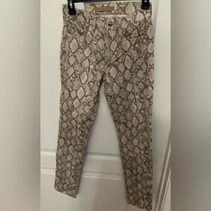 Joe's Jeans Beige Snake Print Pants
